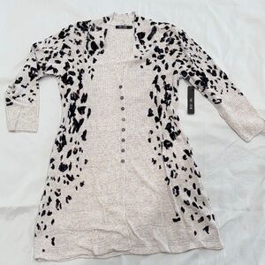 NWT NIC+ZOE Long Cardigan Leopard Print—Medium
